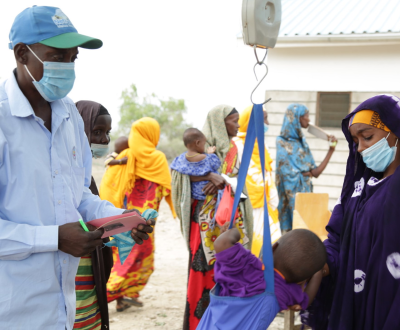 Marwan, a community health volunteer visiting homes and referring children with acute malnutrition to health facilities