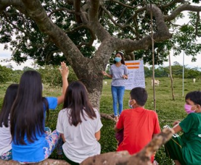 World Vision sponsored child Michaela, 16, teaches youth in her village about Online Sexual Exploitation of Children (OSEC)