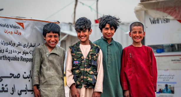 Children at our Zindajan child-friendly space in Afghanistan.