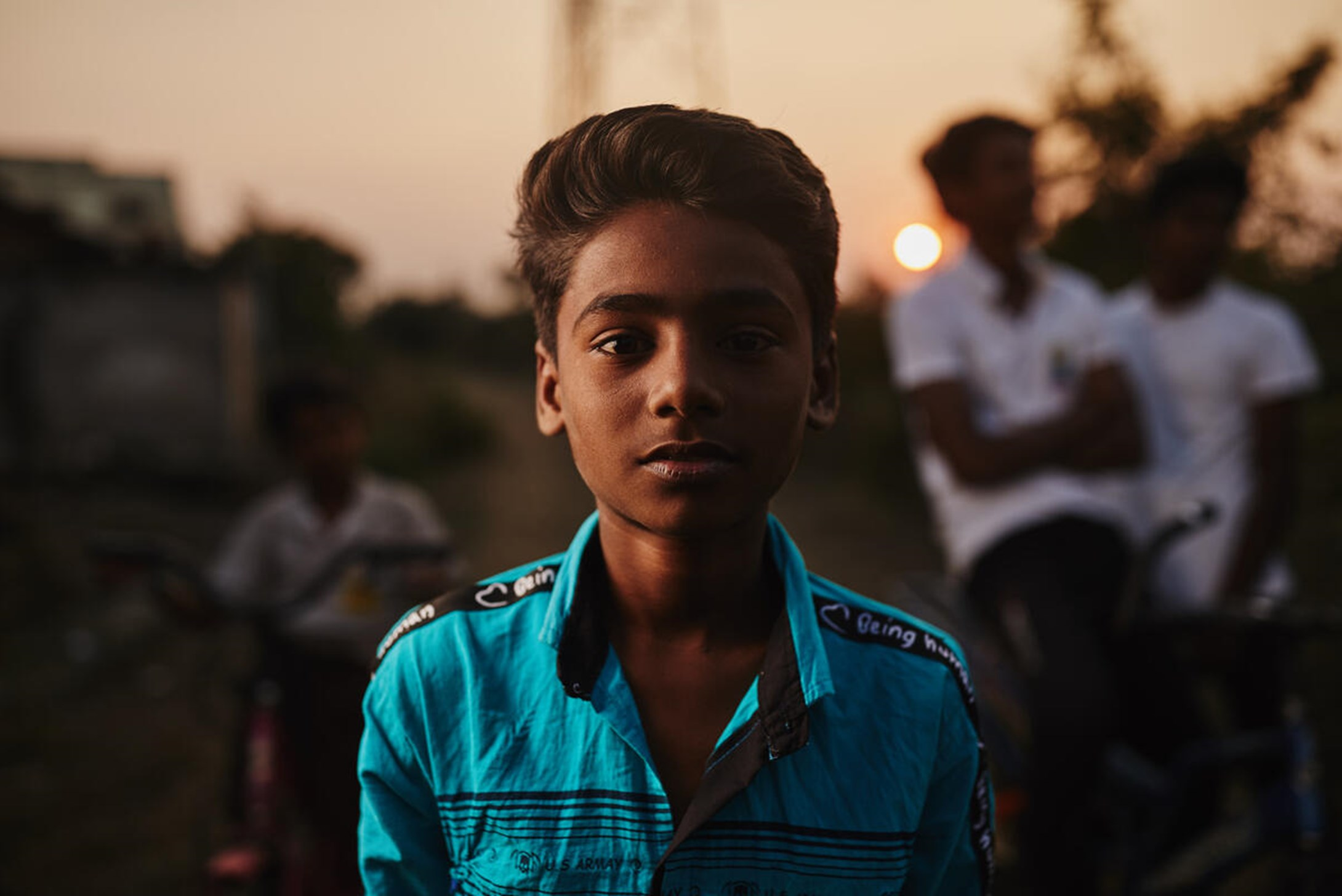 A potrait photo of a child from India