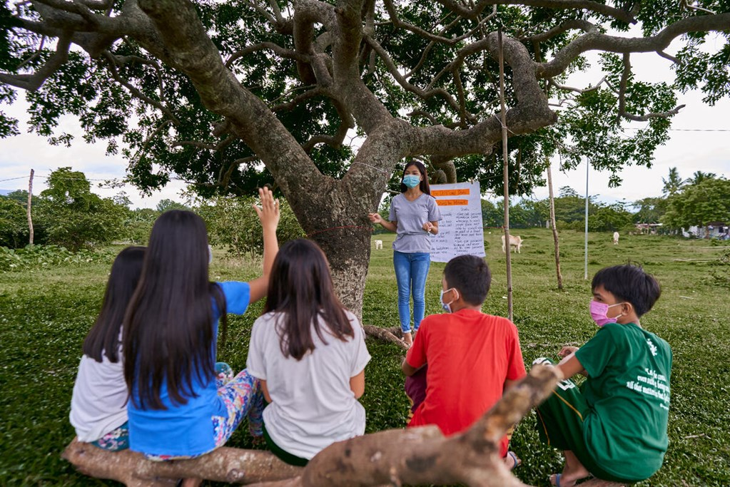 World Vision sponsored child Michaela, 16, teaches youth in her village about Online Sexual Exploitation of Children (OSEC)