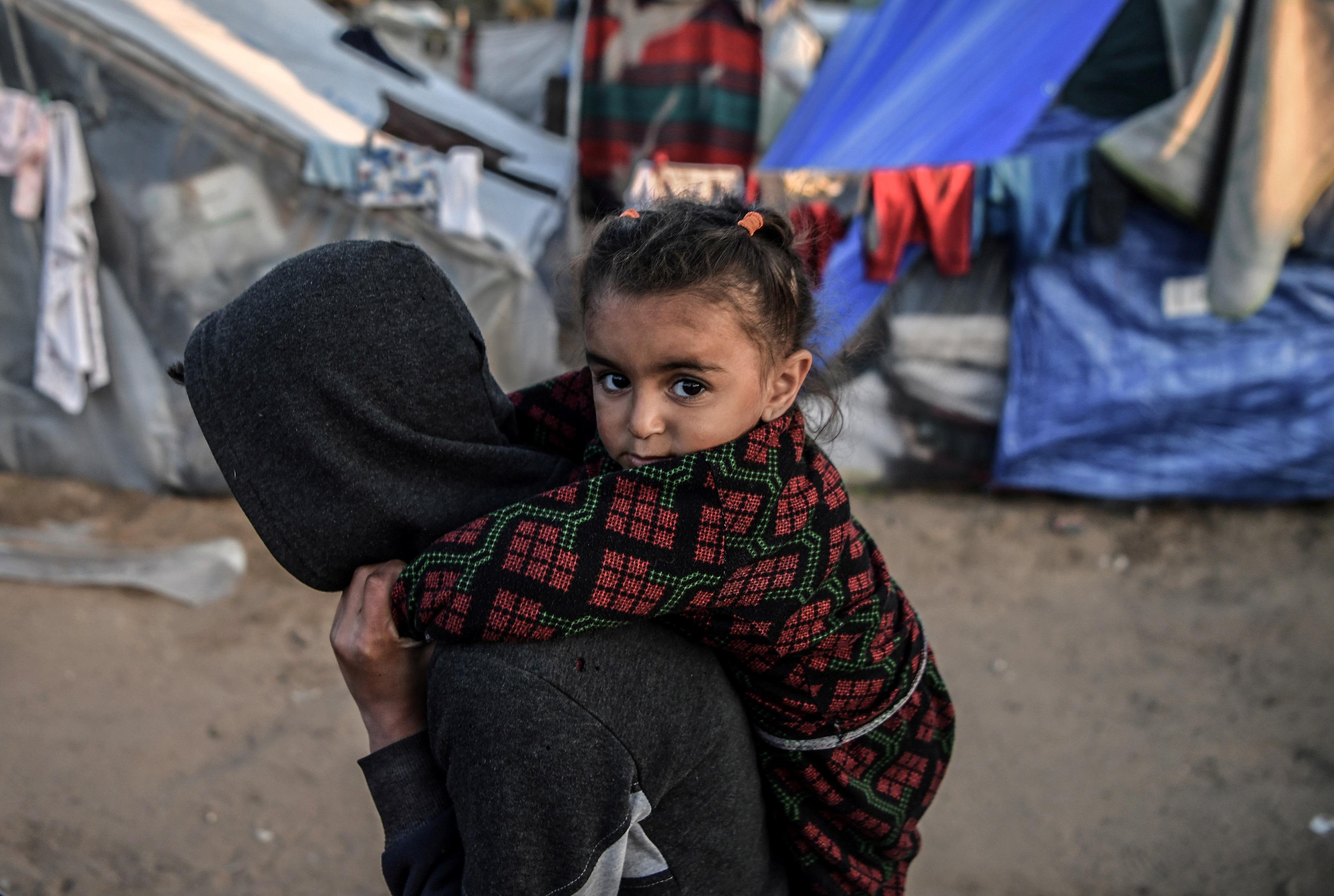 Girl living in IDP camp in Rafah, Southern Gaza.